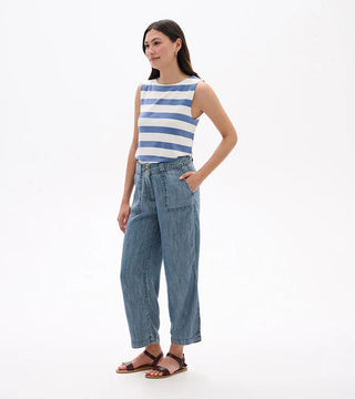 Sophie Wide Leg Pants in Blue Acid Rinse