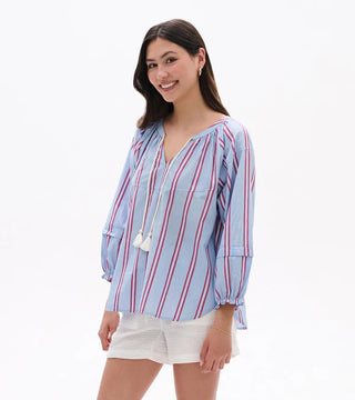 Naomi Blouse in Chambray Rainbow