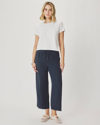 Angie Crop Wide Leg Pant in Navy