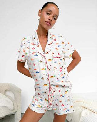 Flora Pillow Soft Short PJ Set in Dog Days of Summer