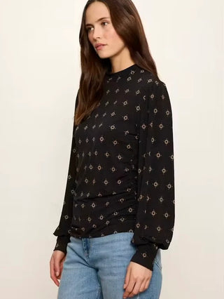 Sydney Mock Neck Cinch Top in Guilded Charm