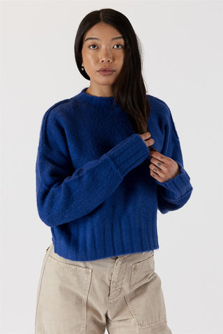 Timmy Short Crewneck Sweater in Colbalt Blue