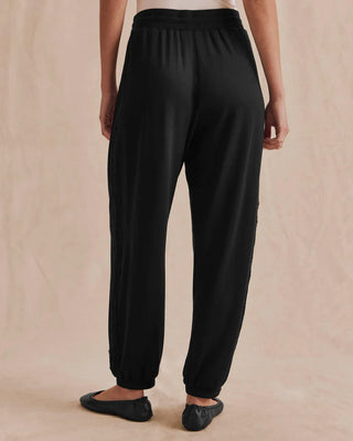 Supersoft Lace Trim Jogger in Black