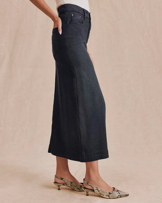 Ryder Suede Skirt in Dark Rinse