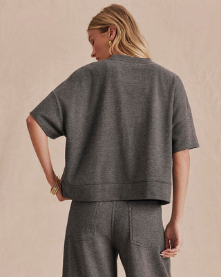 Marlow Knit Wool Top in Charcoal