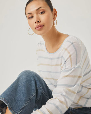 Finn Stripe Sweater in White Multi