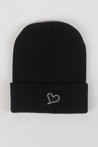 Heart Hat in Black