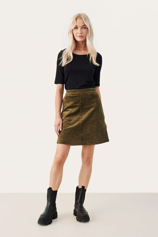 Lings Cord Skirt in Capers