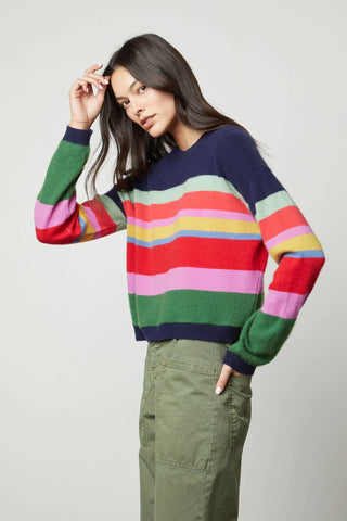 Kacey Cashmere Sweater in Multi Stripe
