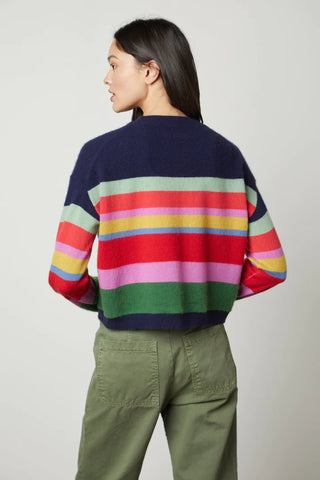 Kacey Cashmere Sweater in Multi Stripe