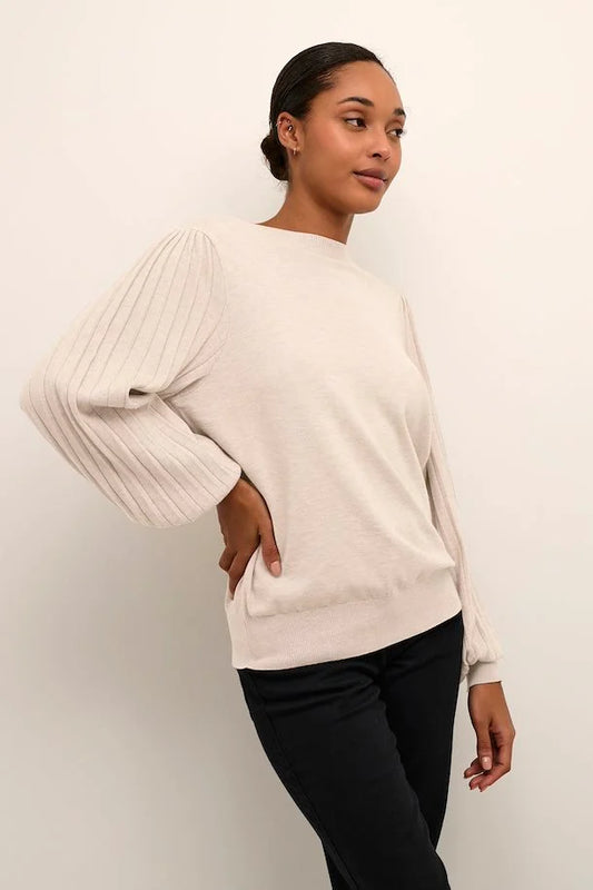 Lone Knit Pullover in Classic Sand Melange