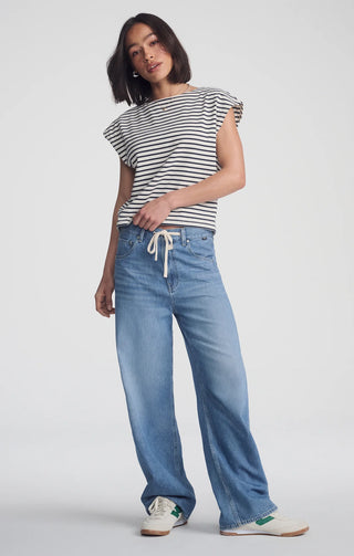 Nella High Rise Wide Leg Jeans in Light Blue Well Blue