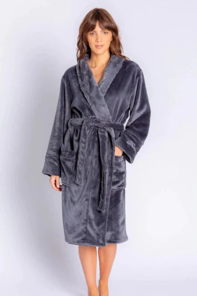 Luxe Plush Robe in Charcoal