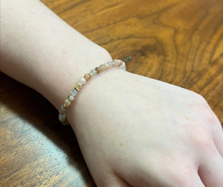 Sunstone Bracelet with 3 Gold Filled Donut beads