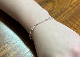 Sterling Silver Bracelet with 2mm & 4mm beads