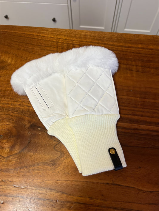 Fingerless Leather Gloves in Vanilla