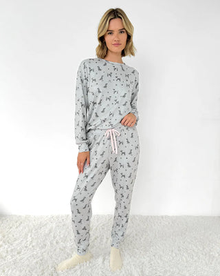 Marna Jersey PJ Set Holiday Dog Print