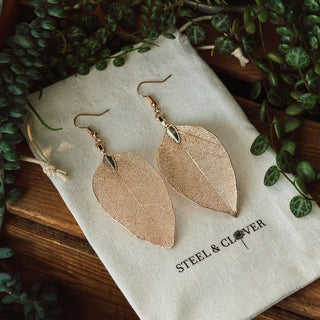Real Leaf Earrings