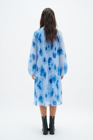 Desdra Short Dress in Blue Poetic Flower
