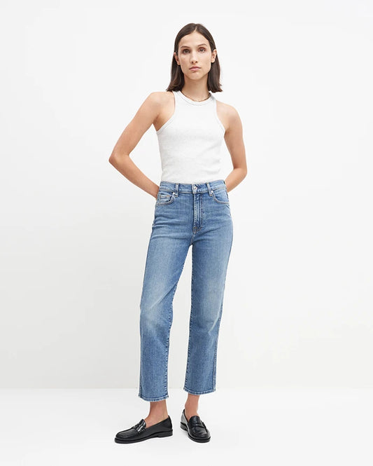 High Waisted Cropped Straight Leg