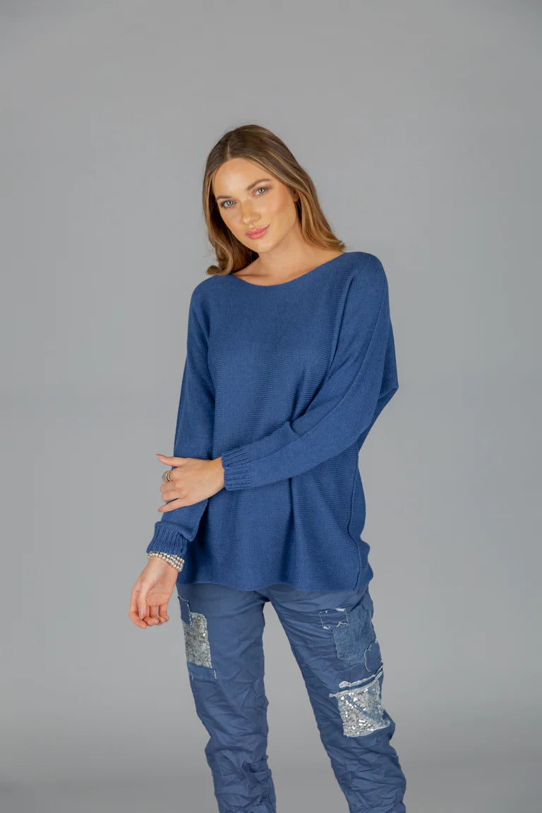 Fine Knit Sweater with Dolman Sleeve