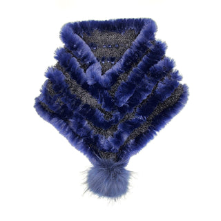 Knitted Faux Fur Collar with Pom Pom
