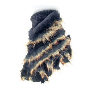 Knitted Faux Fur Collar Black/Natural.