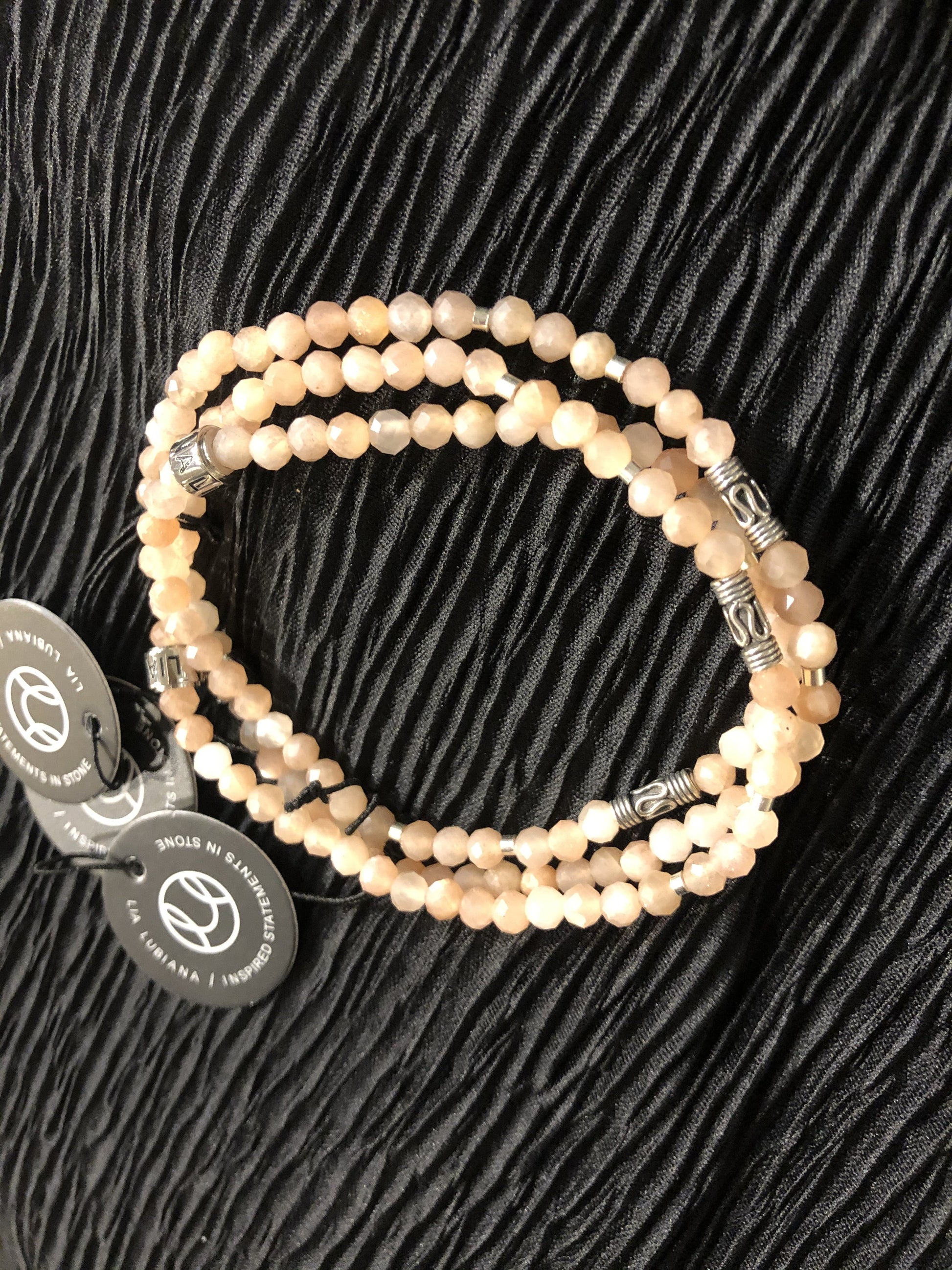 Rose Quartz, Sunstone and Moonstone Stack  Gemstone Bracelet Stacks for  Women – Lia Lubiana