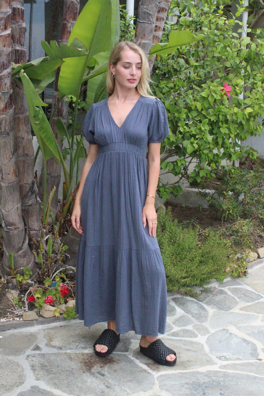 Cotton Olive Dress in Dream Blue