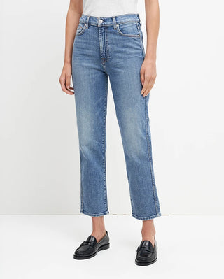 High Waisted Cropped Straight Leg