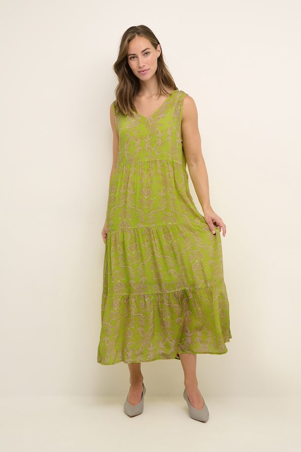 Param Long Dress in Wild Lime Tapestry